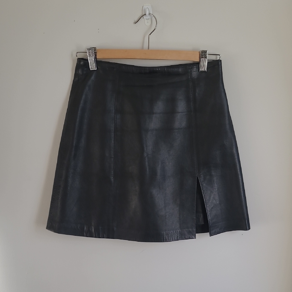 Black Leather Mini Skirt